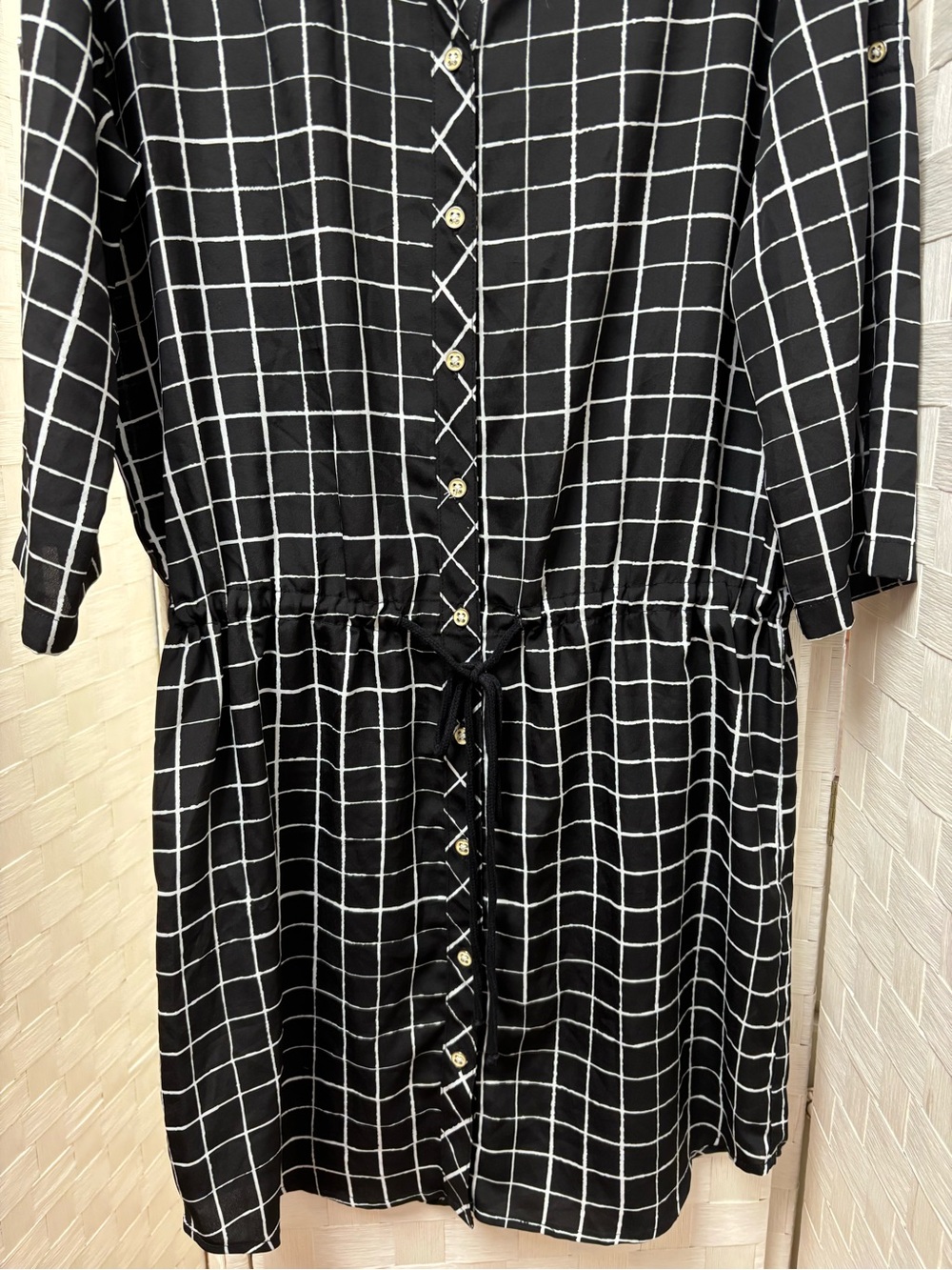 daisy fuentes black - white checkered dress medium - Picture 5 of 12